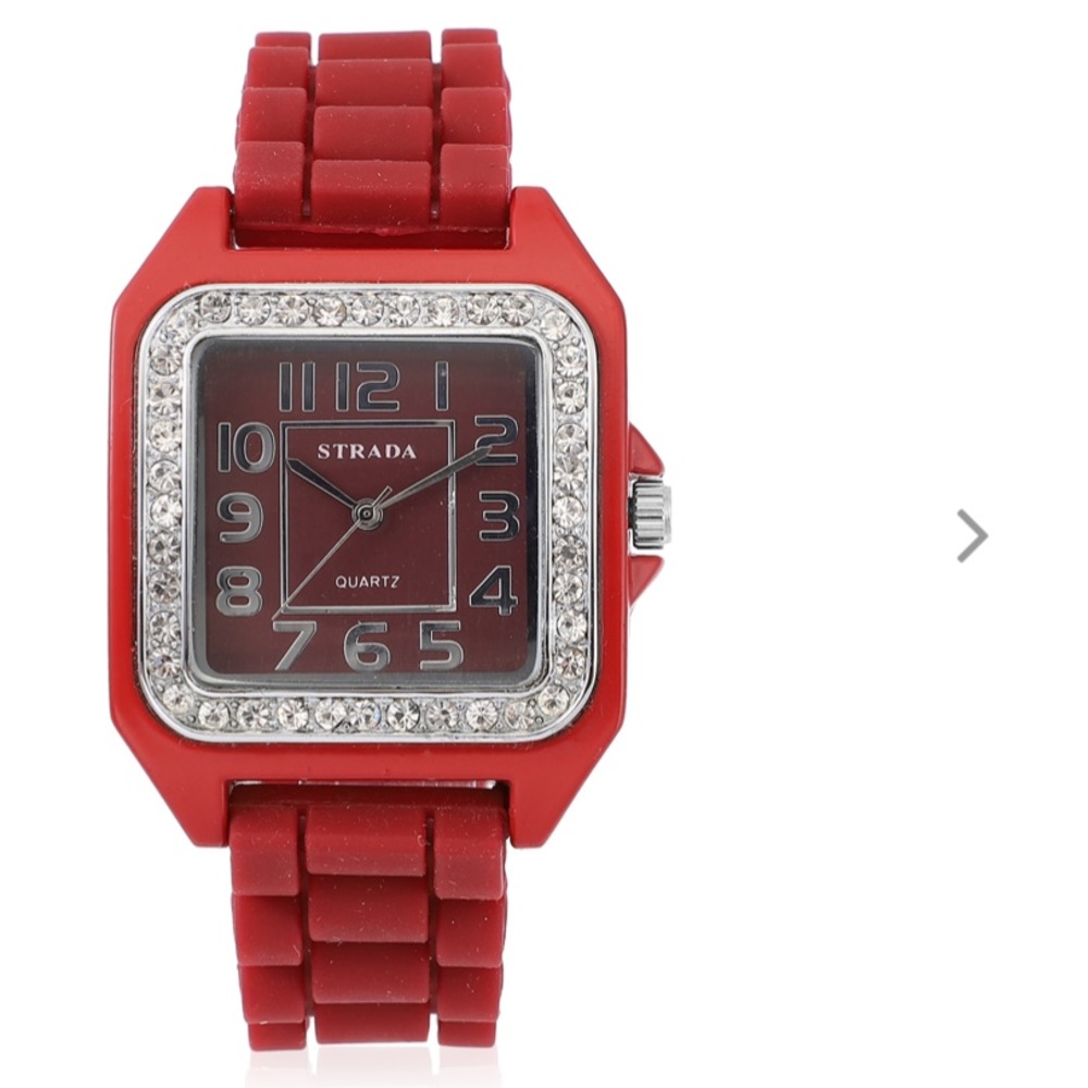 Watch with Red Silicone Strap
